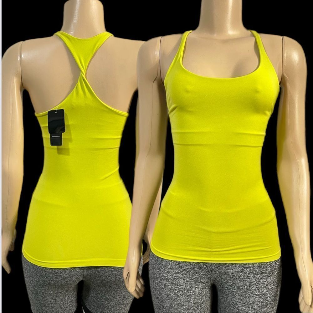 Bebe The new Racerback Scoop Neck Twist back tank top lime small
